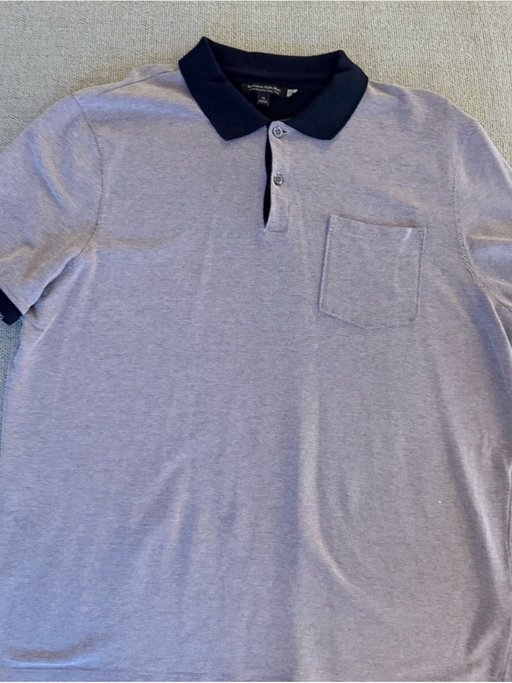 Banana Republic Light Purple Polo with Navy Contrast Collar